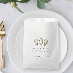 Coastal Watercolor Oyster Wedding Favour Bags