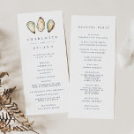 Coastal Watercolor Oyster Wedding Programme<br><div class="desc">Share your wedding ceremony and bridal party details in elegant style with these beautiful coastal wedding programs featuring a trio of watercolor oyster shell illustrations. Customise the front with your ceremony details, and add your wedding party to the back in navy blue lettering. Designed to coordinate with our Coastal Oyster...</div>