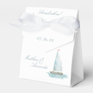 Coastal Watercolor Sailboat  Favour Box