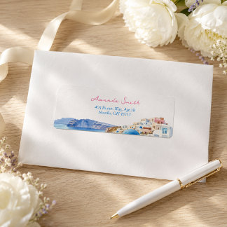 Coastal Watercolor Santorini Greece Address
