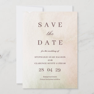 Coastal Watercolor Sepia elegant Save the Date Invitation