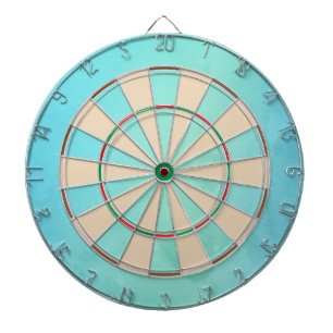 Coastal Watercolor Turquoise Dartboard