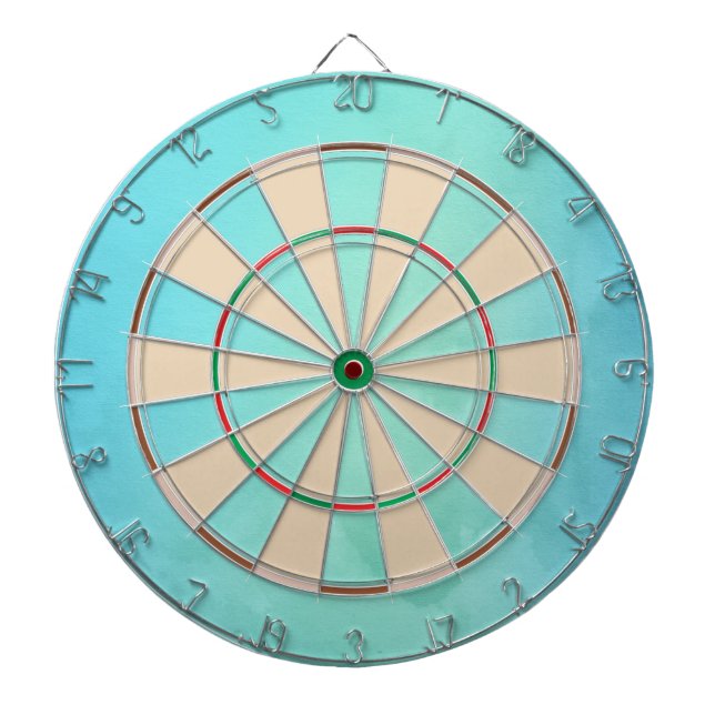 Coastal Watercolor Turquoise Dartboard (Front)