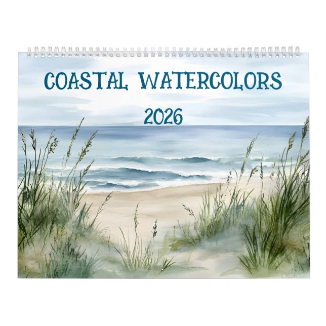 Coastal watercolors 2026 calendar (Cover)