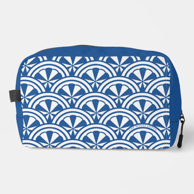 Coastal Waves Pattern - The White Lotus Dopp Kit (Front)