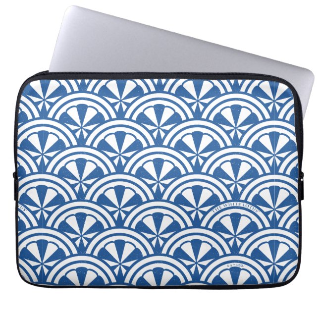 Coastal Waves Pattern - The White Lotus Laptop Sleeve (Front)