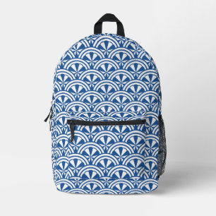 Coastal Waves Pattern - The White Lotus Printed Backpack
