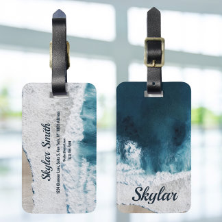 Coastal Waves View Personalised  Luggage Tag