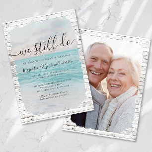 Coastal We Still Do Photo Vow Renewal Invitation