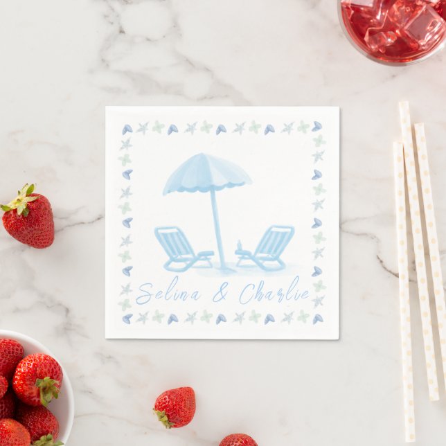 Coastal Wedding Cocktail Napkin (Insitu)