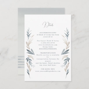 Coastal wedding details card