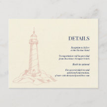 Coastal Wedding Details Enclosure Card