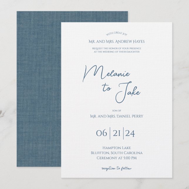 Coastal Wedding Invitation (Front/Back)