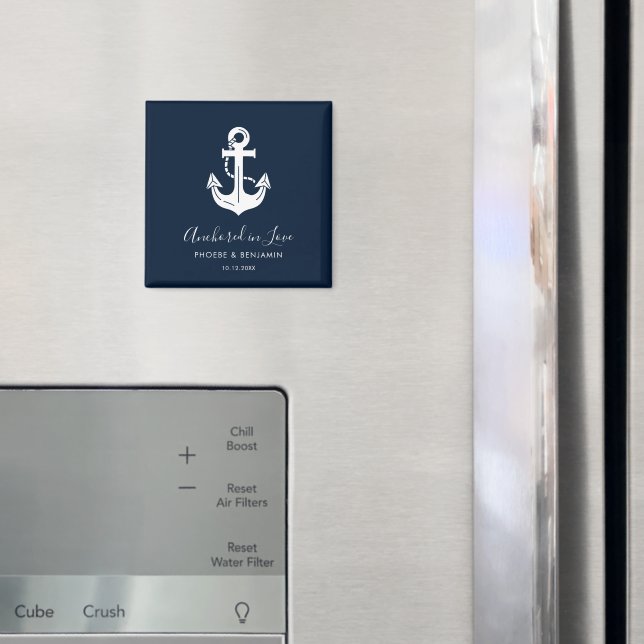 Coastal Wedding Keepsake Personalised Name & Date Magnet (In Situ (Fridge))