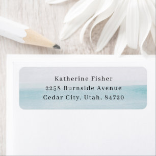 Coastal Wedding   Nautical Blue Watercolor Address