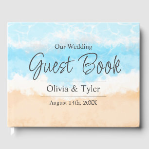 Coastal Wedding Ocean Waves Guest Book