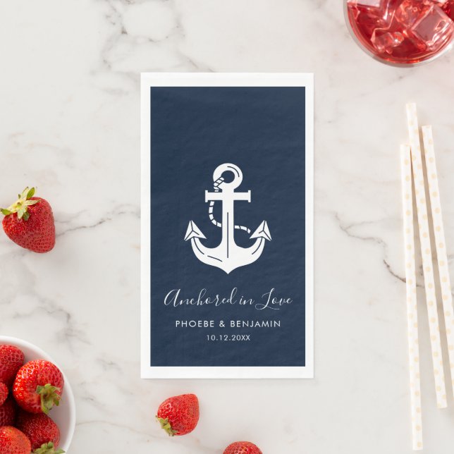 Coastal Wedding Reception Personalized Name Napkin (Insitu)