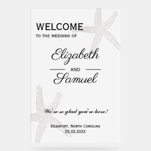 Coastal Wedding Welcome Sign Acrylic 24x36"