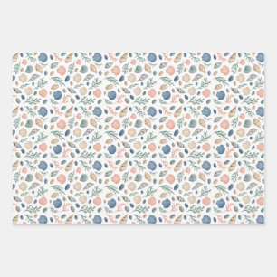 Coastal Weekend Beach and Nautical Set of 3 Wrapping Paper Sheet