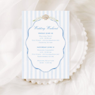 Coastal Whimsical Frame Wedding Weekend Enclosure Card