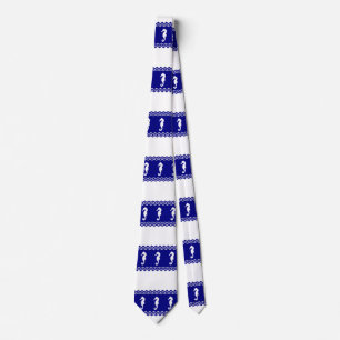 Coastal White Blue Ocean Seahorses Tie