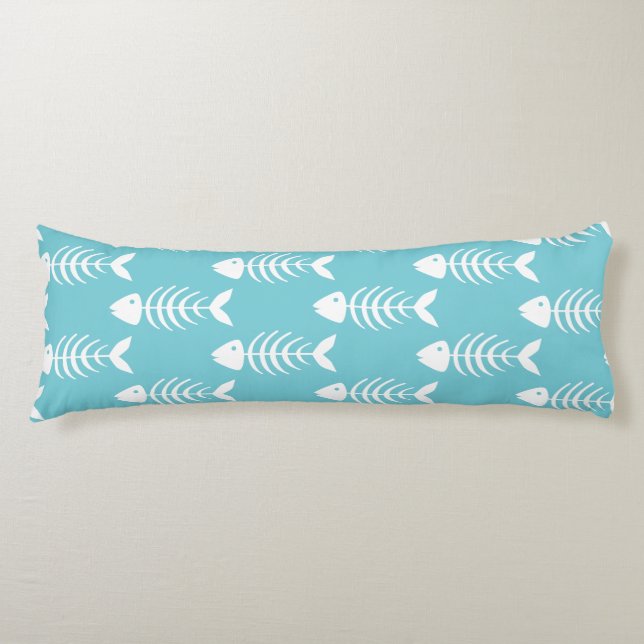 Coastal White Fish Bones Body Cushion (Front)