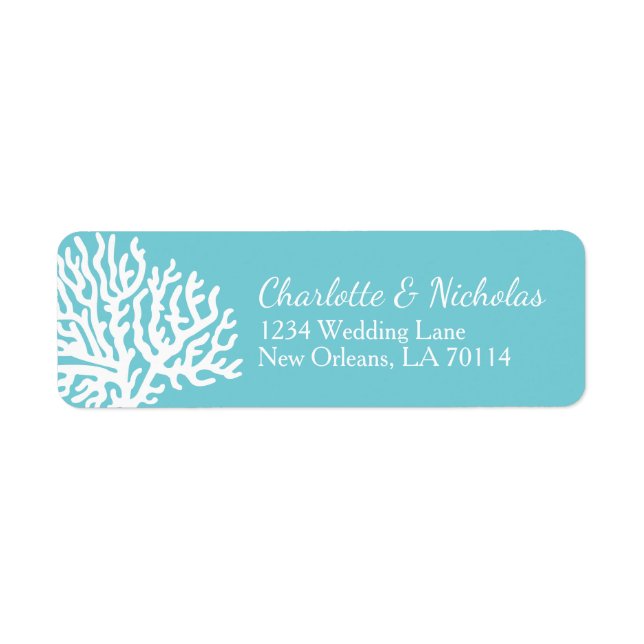 Coastal White Sea Coral Couple's Names Wedding (Front)