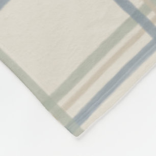 Coastal Windowpane Plaid Pattern in Soft Blue Sage Fleece Blanket