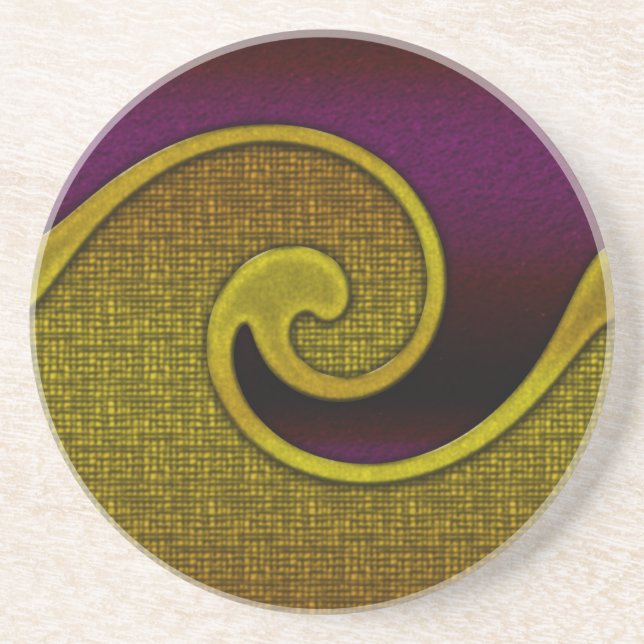 Coaster 4.25", Sandstone Top, Cork Bottom, Custom (Front)