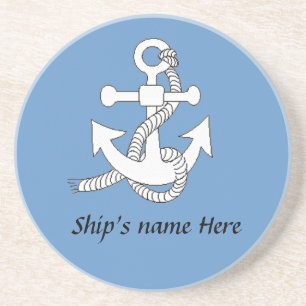 Coaster - Anchor with ship name (v.2)
