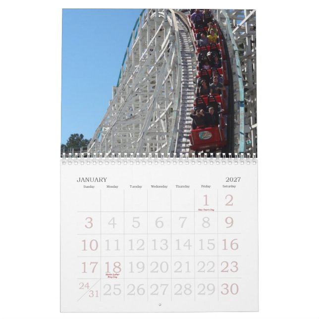 Coaster Calendar (Jan 2027)