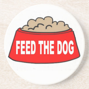 Coaster Dog Food Bowl Red Feed The Dog