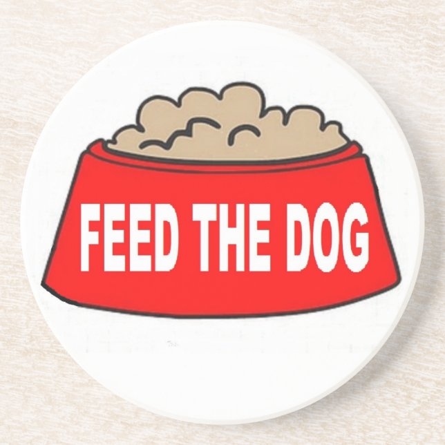 Coaster Dog Food Bowl Red Feed The Dog (Front)