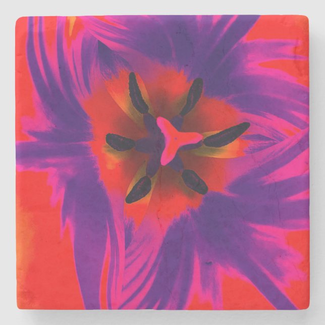 Coaster, floral design, tulip stone coaster (Front)