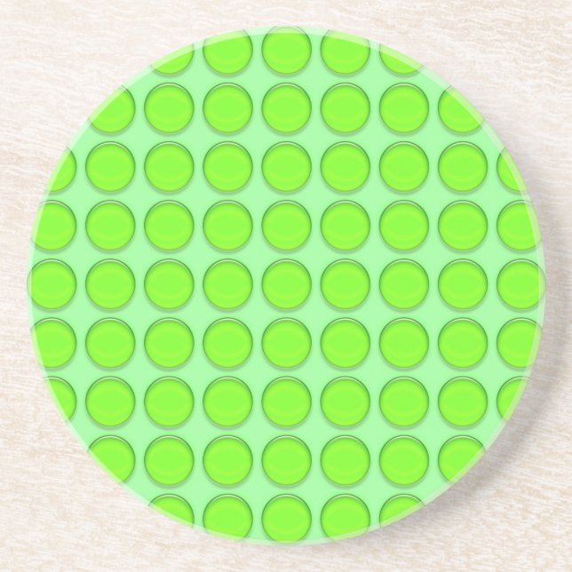 Coaster - Green Dots on Green Background (Front)