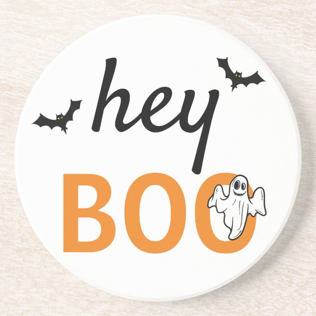 Coaster - hey BOO Ghost / Bats (Front)