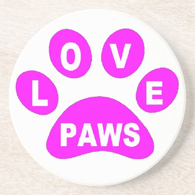 Coaster Love Paws on Paws Pink (Front)