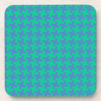 Coaster or Table Mat, Emerald and Blue Dogtooth