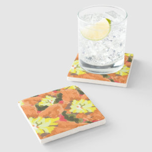 Coaster : Orange & Yellow Flowers 