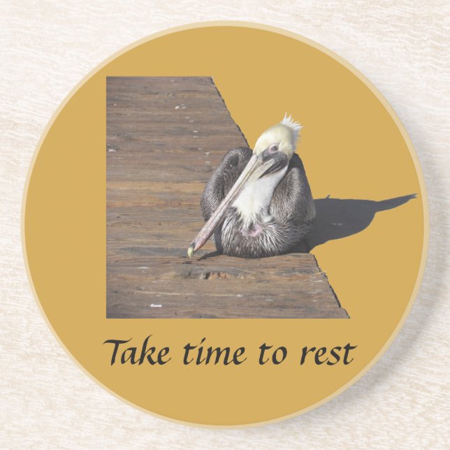 Coaster - Pelican on boardwalk (Front)