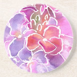 Coaster, Pink, Mauve, Blue Wallflowers Coaster