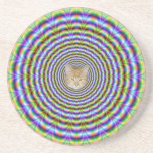 Coaster Psychedelic Neon Ripples