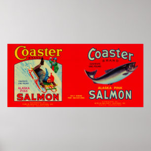 Coaster Salmon Label Poster
