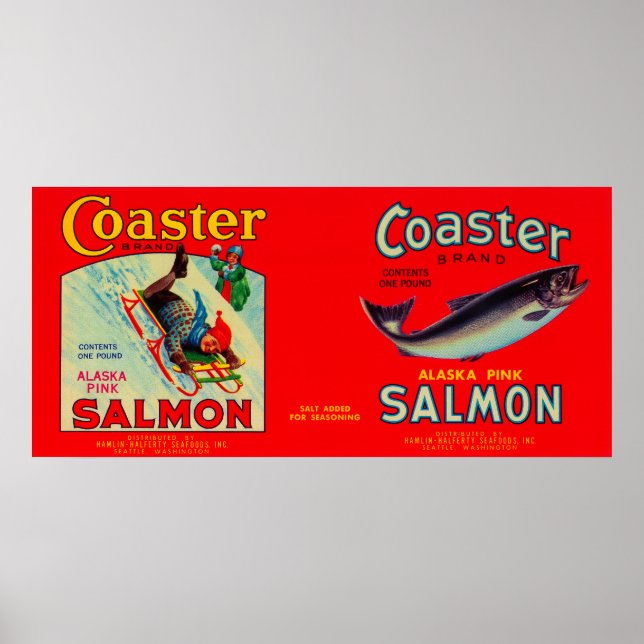 Coaster Salmon Label Poster (Front)