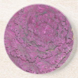 Coaster (sandstone) with purple cabbage