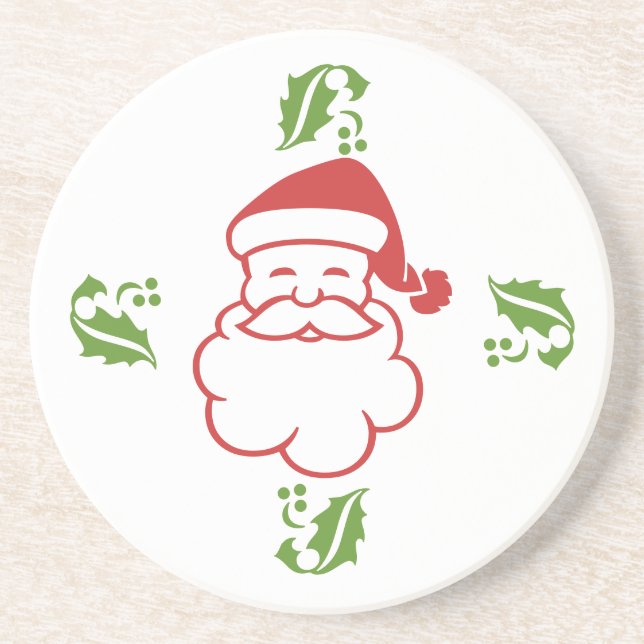 Coaster - Santa and Holly (Front)