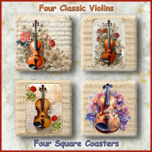 COASTER SET (4) - Classic Violin Quartet