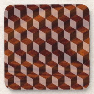 Coaster Set - Faux Inlaid wood