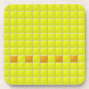 Coaster Set - Mosaic Squares in Yellow
