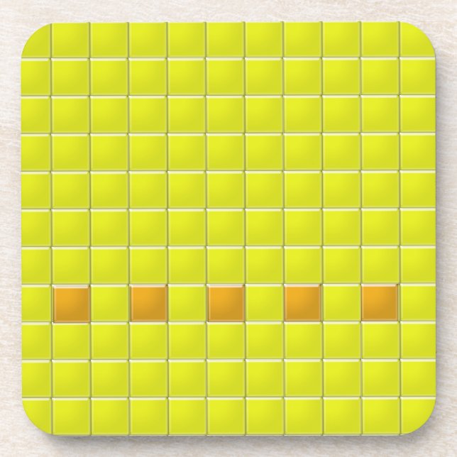 Coaster Set - Mosaic Squares in Yellow (Front)